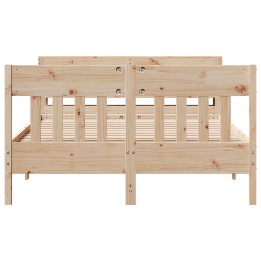 Bedframe zonder matras massief grenenhout 140x190 cm