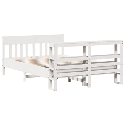 Bedframe zonder matras massief grenenhout wit 135x190 cm