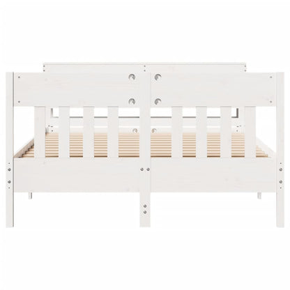 Bedframe zonder matras massief grenenhout wit 120x190 cm