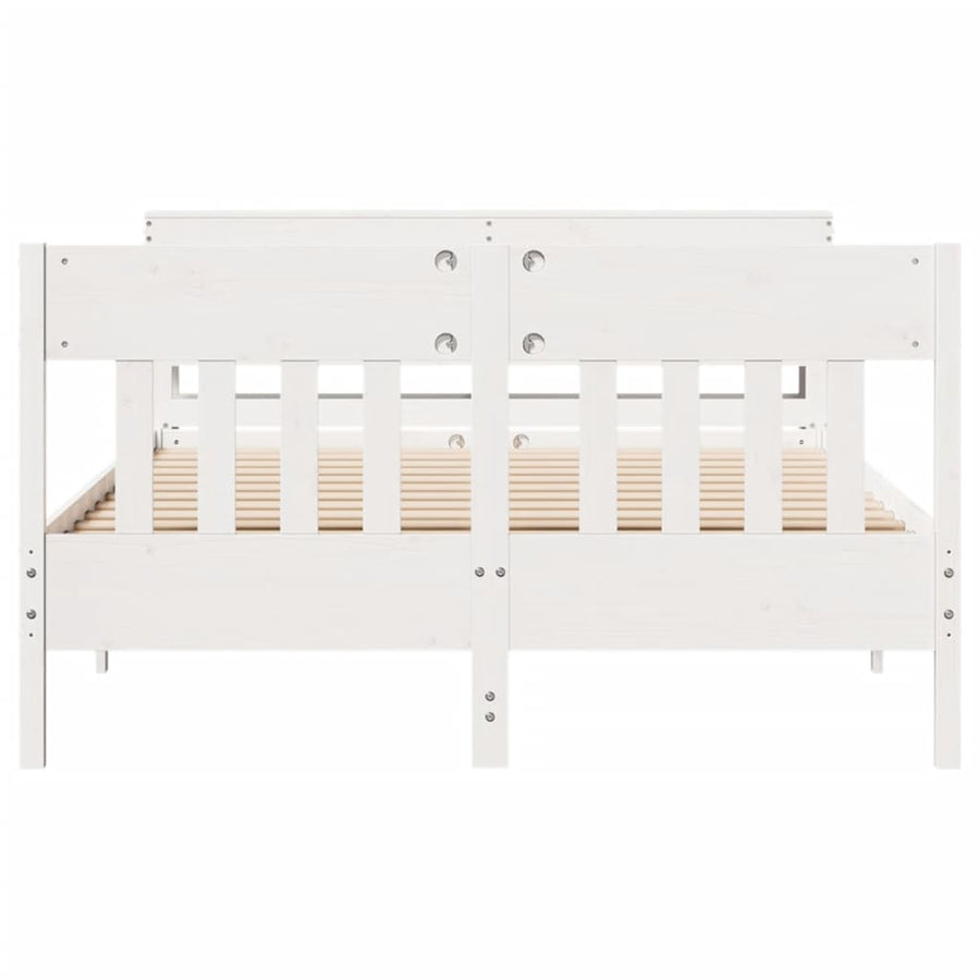 Bedframe zonder matras massief grenenhout wit 120x190 cm