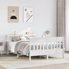 Bed Frame without Mattress Solid Pine Wood White 120x190 cm