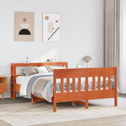 Bedframe massief grenenhout wasbruin 120x190 cm