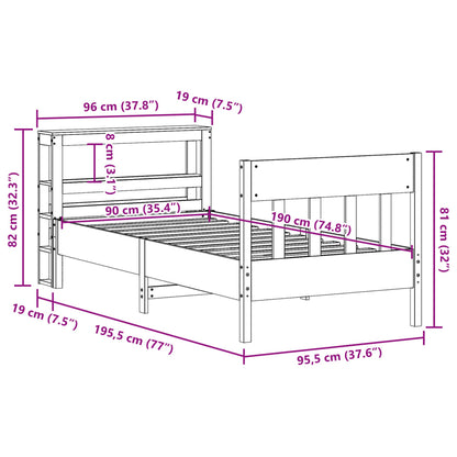 Bedframe zonder matras massief grenenhout 90x190 cm