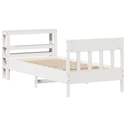 Bedframe Zonder Matras Massief Grenenhout 90 x 190 cm Wit
