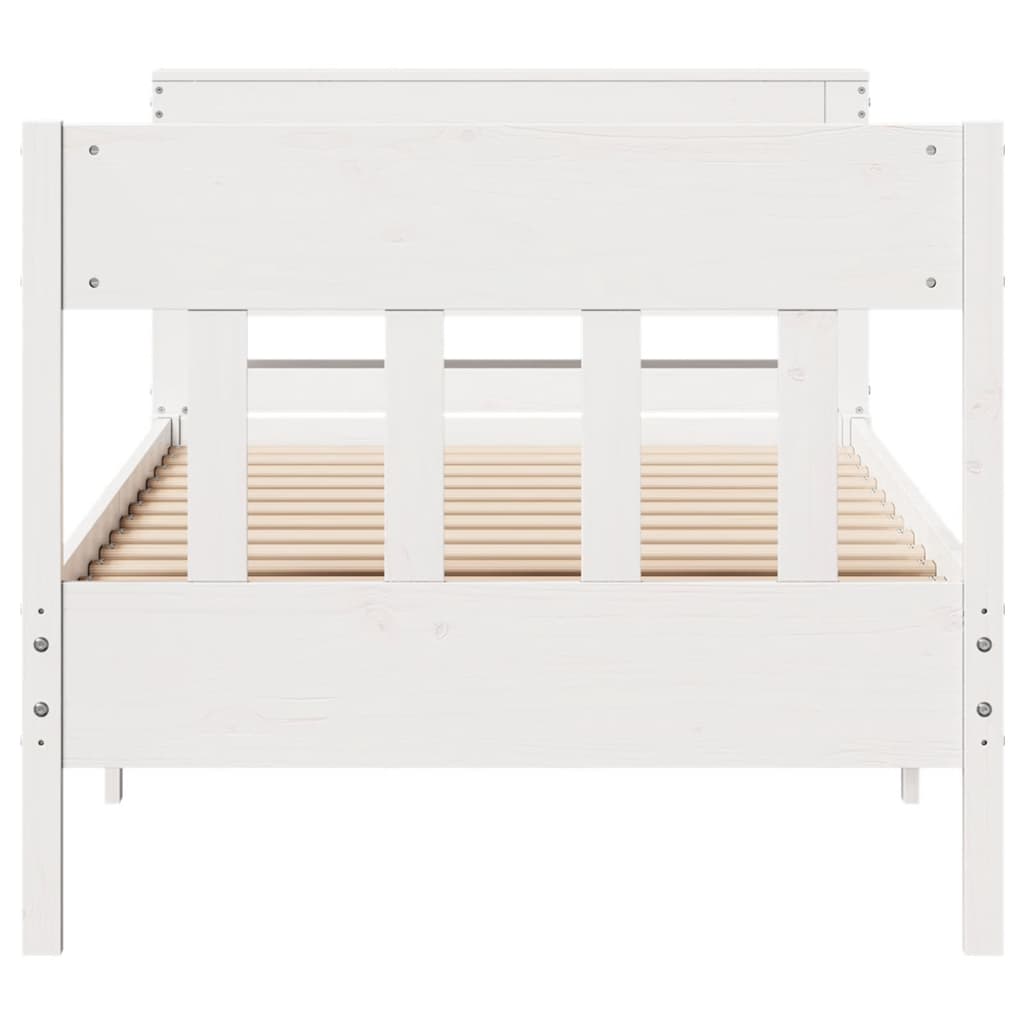 Bedframe Zonder Matras Massief Grenenhout 90 x 190 cm Wit