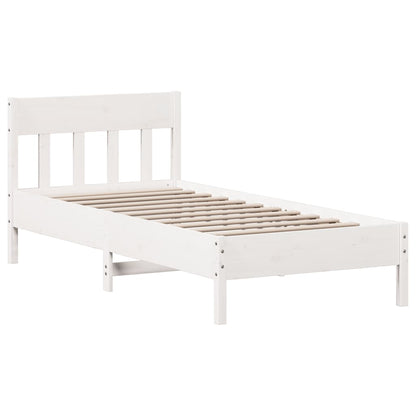Bedframe Zonder Matras Massief Grenenhout 90 x 190 cm Wit