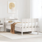 Bed frame without mattress solid pine wood white 90x190 cm