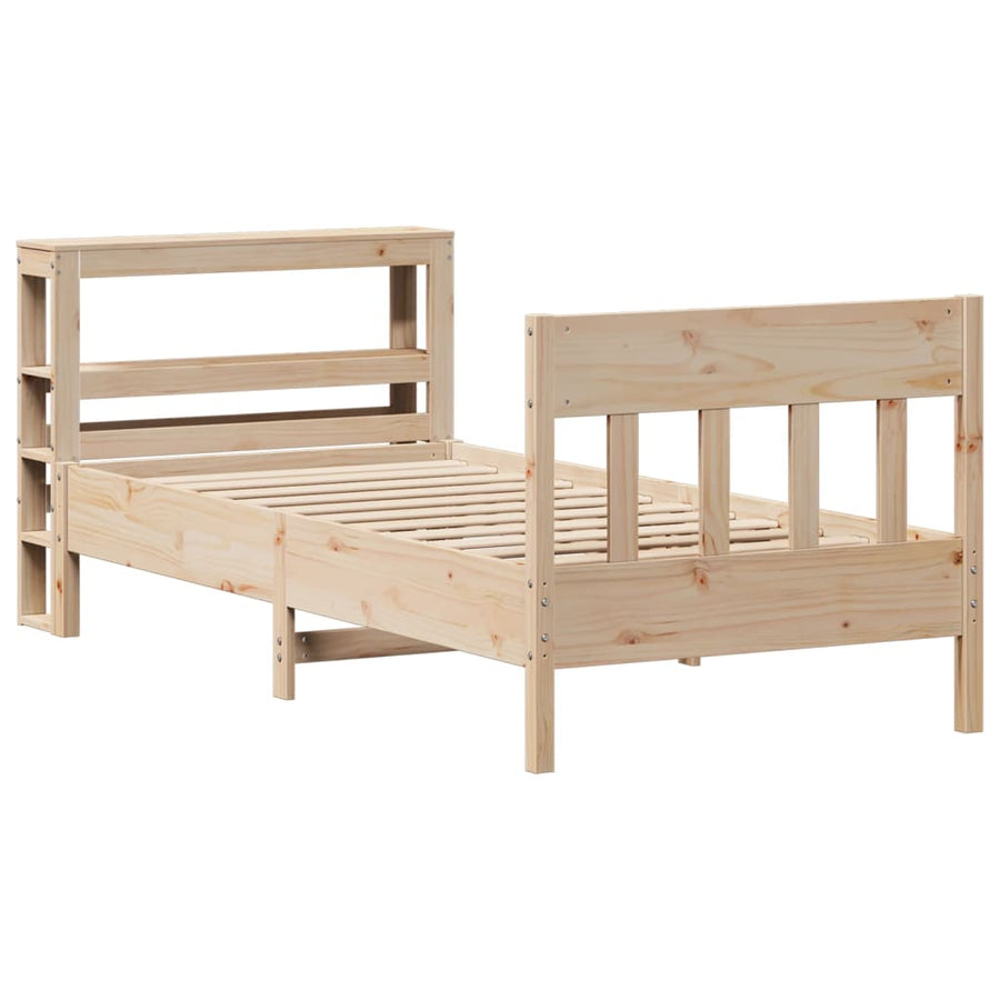 Bedframe zonder matras massief grenenhout 75x190 cm