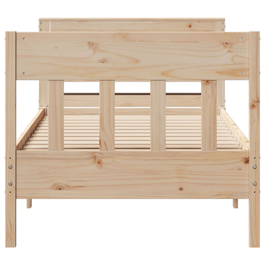 Bedframe zonder matras massief grenenhout 75x190 cm