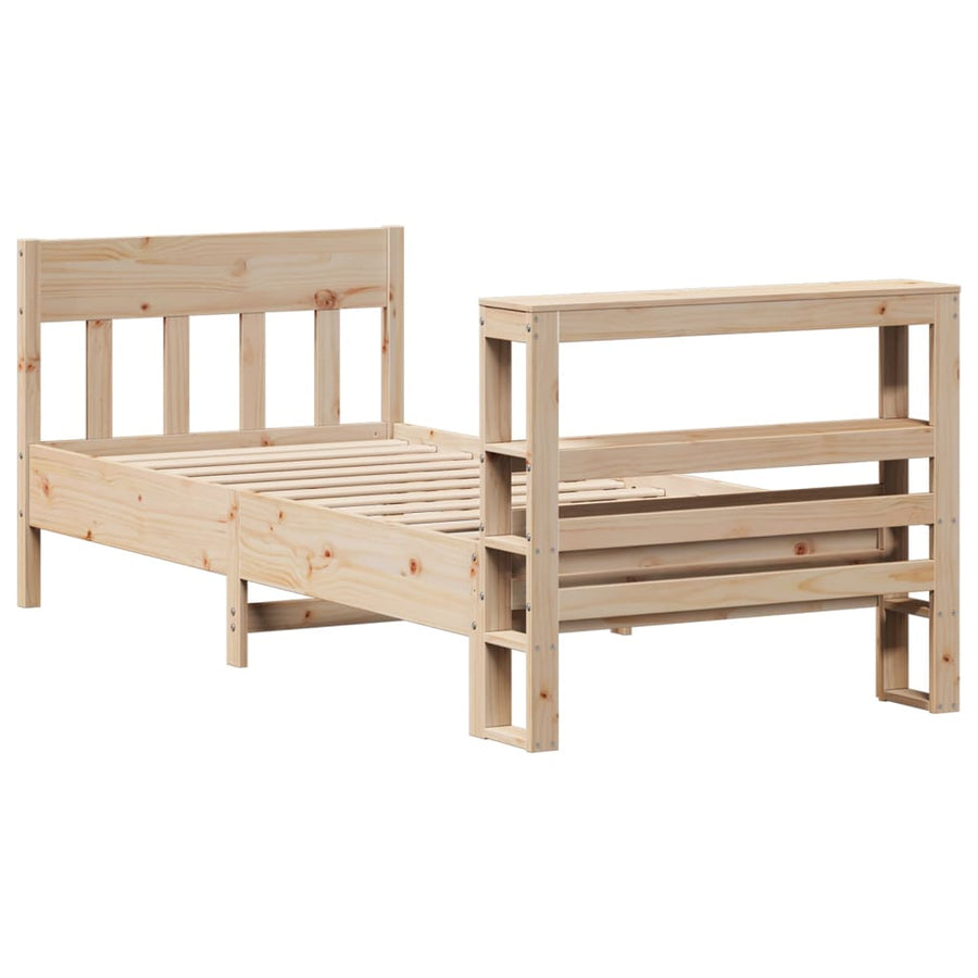 Bedframe zonder matras massief grenenhout 75x190 cm