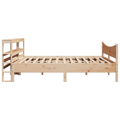 Bedframe Met Hoofdbord Massief Grenenhout 200 x 200 cm Naturel