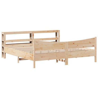 Bedframe met hoofdbord massief grenenhout 180x200 cm