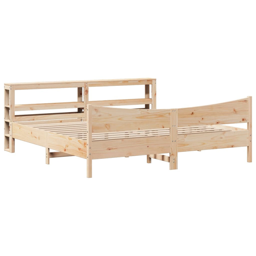 Bedframe met hoofdbord massief grenenhout 180x200 cm