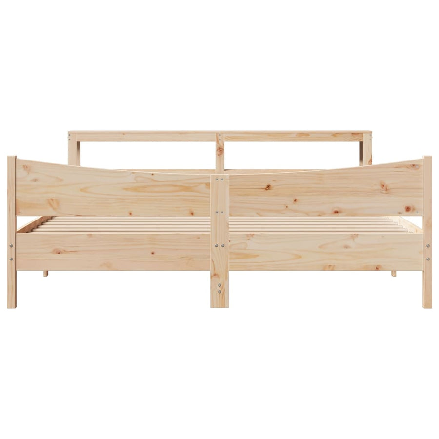 Bedframe met hoofdbord massief grenenhout 180x200 cm