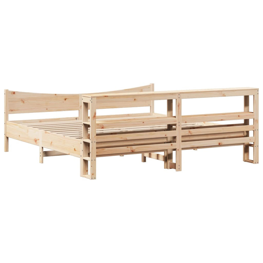 Bedframe met hoofdbord massief grenenhout 180x200 cm