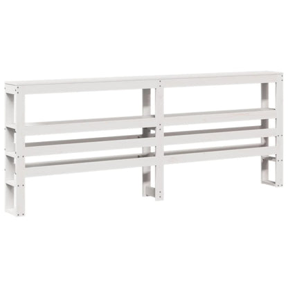 Bedframe met hoofdbord massief grenenhout wit 180x200 cm