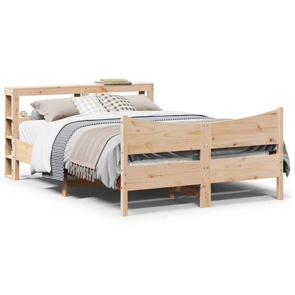 Bedframe met hoofdbord massief grenenhout 120x200 cm