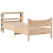 Bedframe met hoofdbord massief grenenhout 90x200 cm