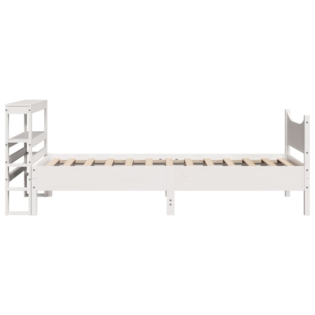 Bedframe Met Hoofdbord Massief Grenenhout 90 x 200 cm Wit