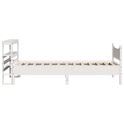 Bedframe Met Hoofdbord Massief Grenenhout 90 x 200 cm Wit