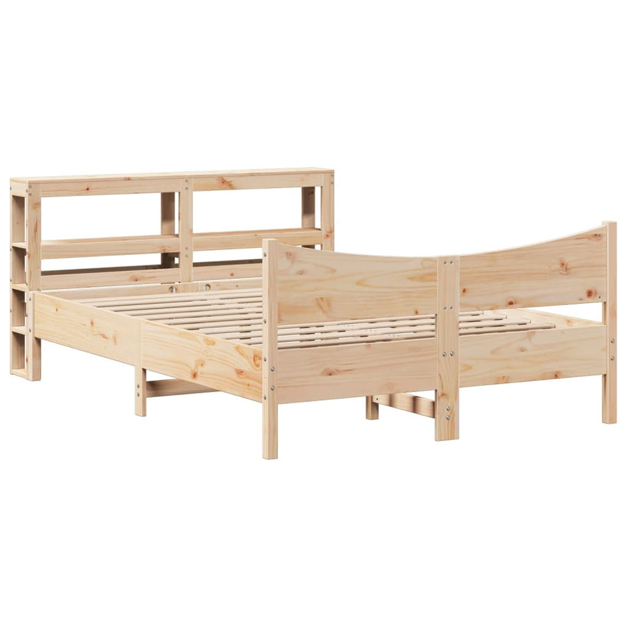 Bedframe met hoofdbord massief grenenhout 120x190 cm