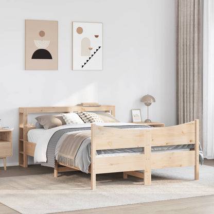 Bedframe met hoofdbord massief grenenhout 120x190 cm