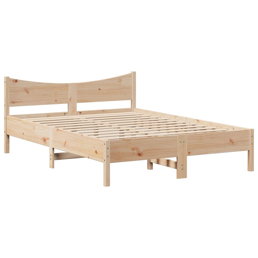 Bedframe met hoofdbord massief grenenhout 120x190 cm