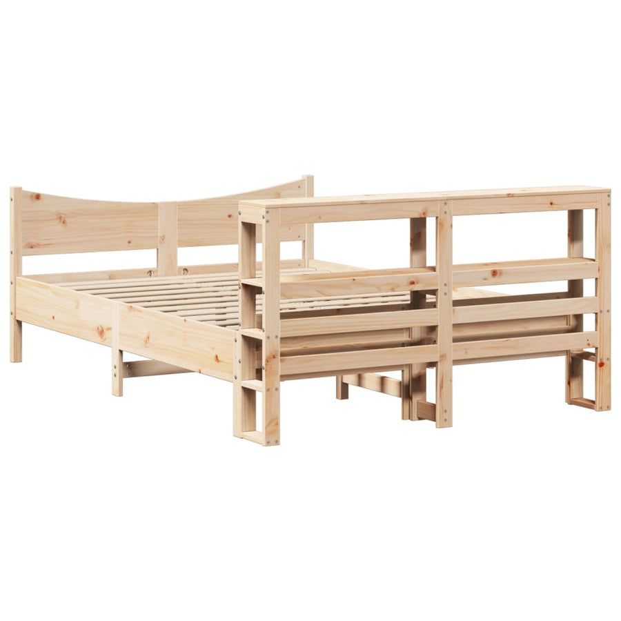 Bedframe met hoofdbord massief grenenhout 120x190 cm