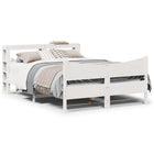 Bedframe massief grenenhout wit 120x190 cm