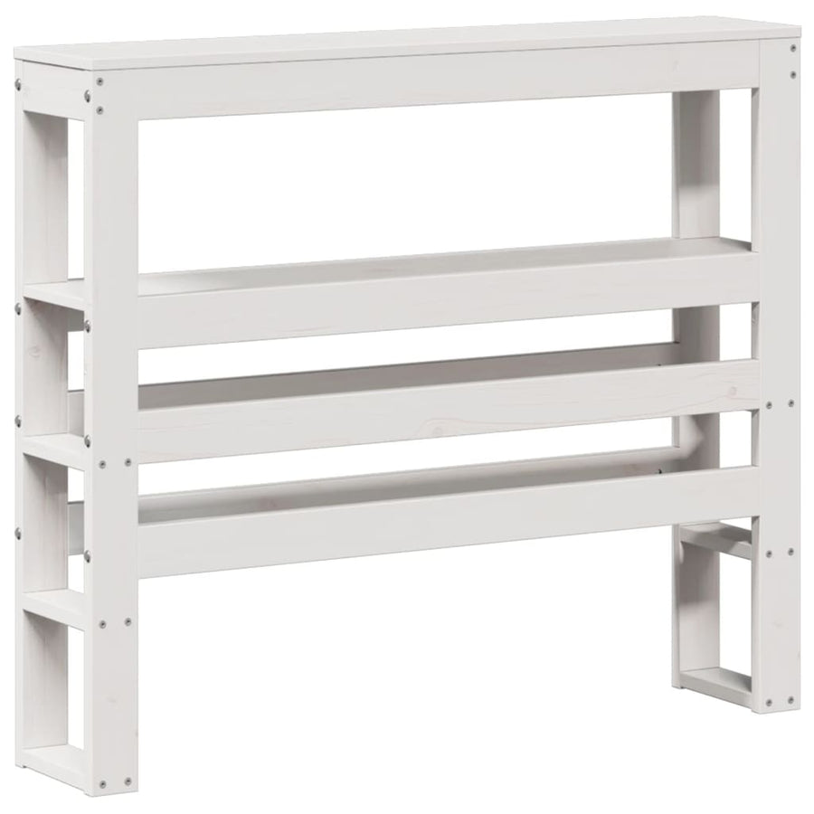 Bedframe met hoofdbord massief grenenhout wit 75x190 cm