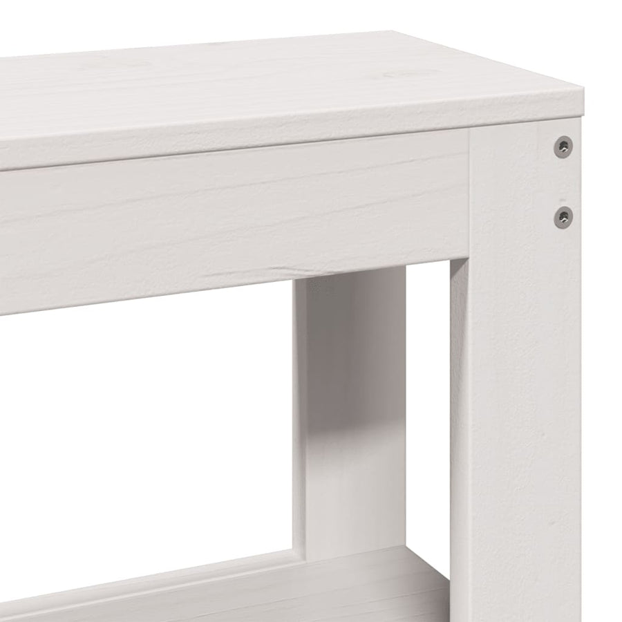 Bedframe met hoofdbord massief grenenhout wit 75x190 cm