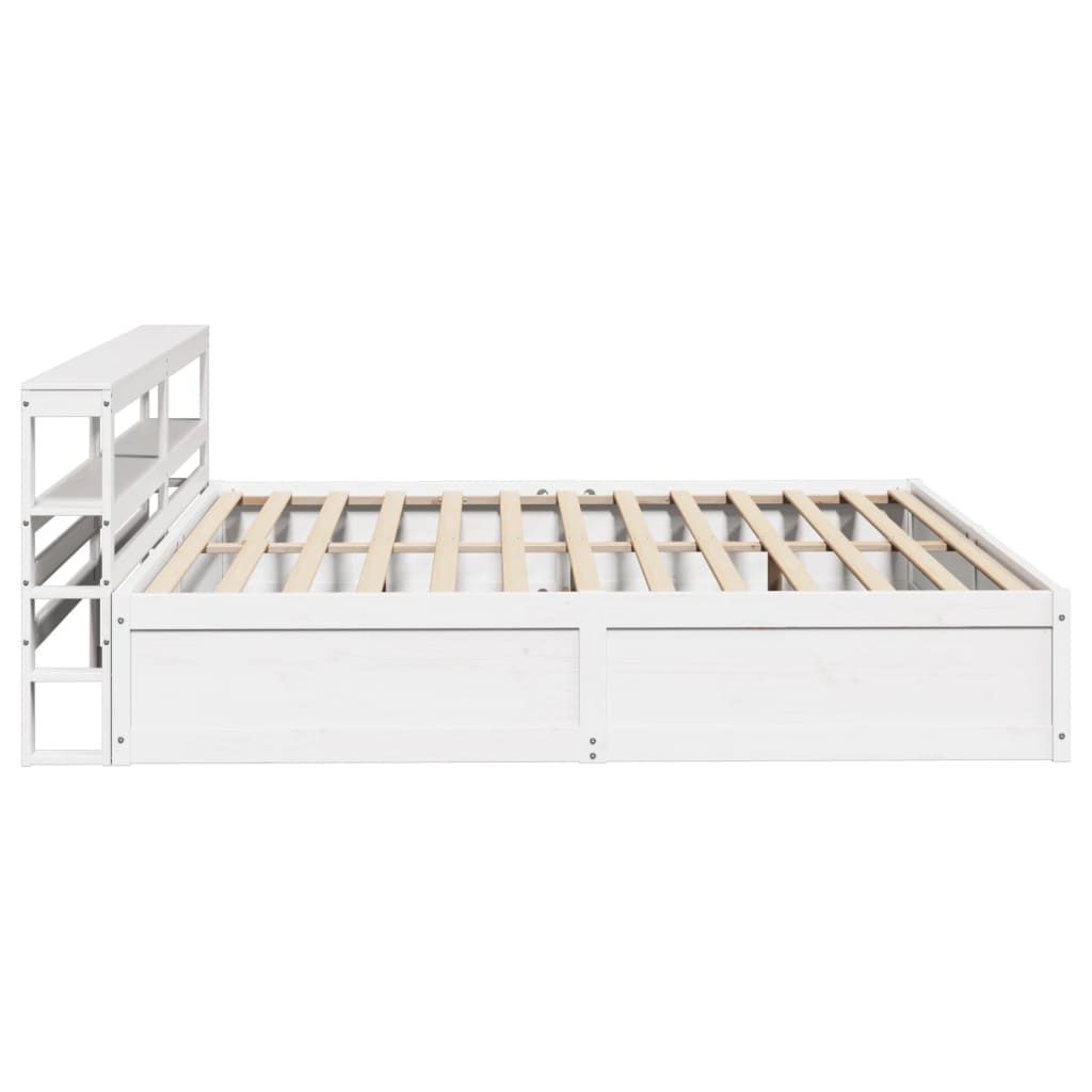 Bedframe Met Hoofdbord Massief Grenenhout 200 x 200 cm Wit