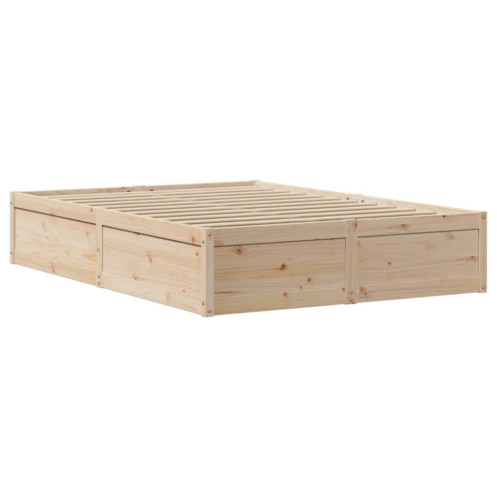 Bedframe met hoofdbord massief grenenhout 150x200 cm