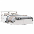 Bedframe massief grenenhout wit 150x200 cm