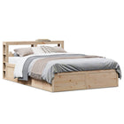 Bed frame with headboard solid pine wood white 140x200 cm
