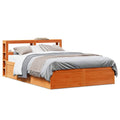 Bedframe met hoofdbord grenenhout wasbruin 140x200 cm