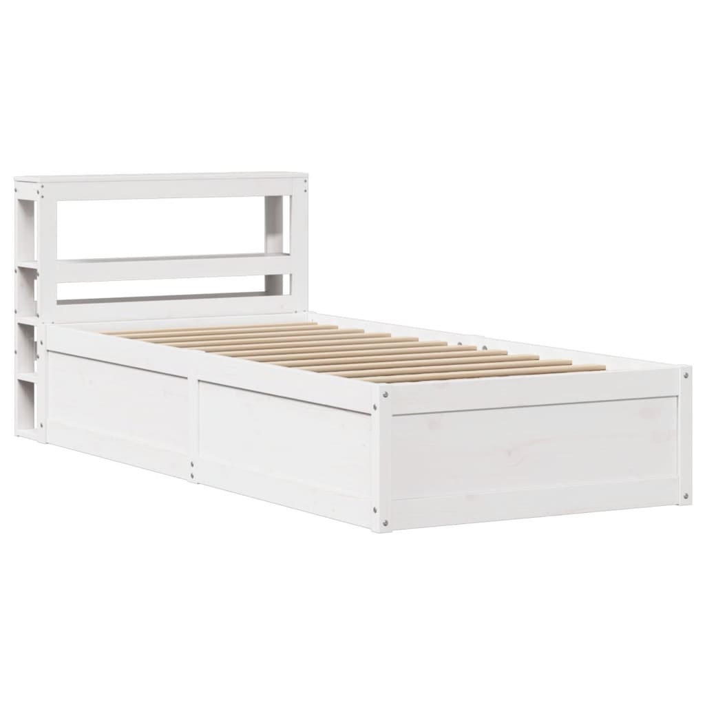Bedframe Met Hoofdbord Massief Grenenhout 90 x 200 cm Wit