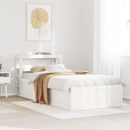 Bedframe Met Hoofdbord Massief Grenenhout 90 x 200 cm Wit