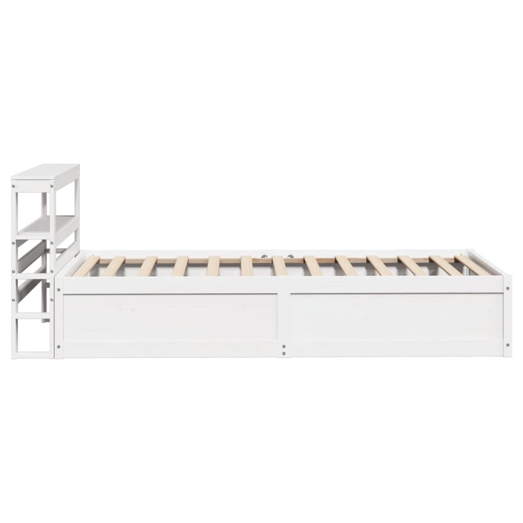 Bedframe Met Hoofdbord Massief Grenenhout 90 x 200 cm Wit