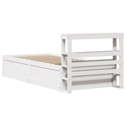Bedframe Met Hoofdbord Massief Grenenhout 90 x 200 cm Wit