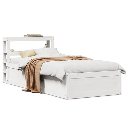 Bedframe Met Hoofdbord Massief Grenenhout 90 x 200 cm Wit