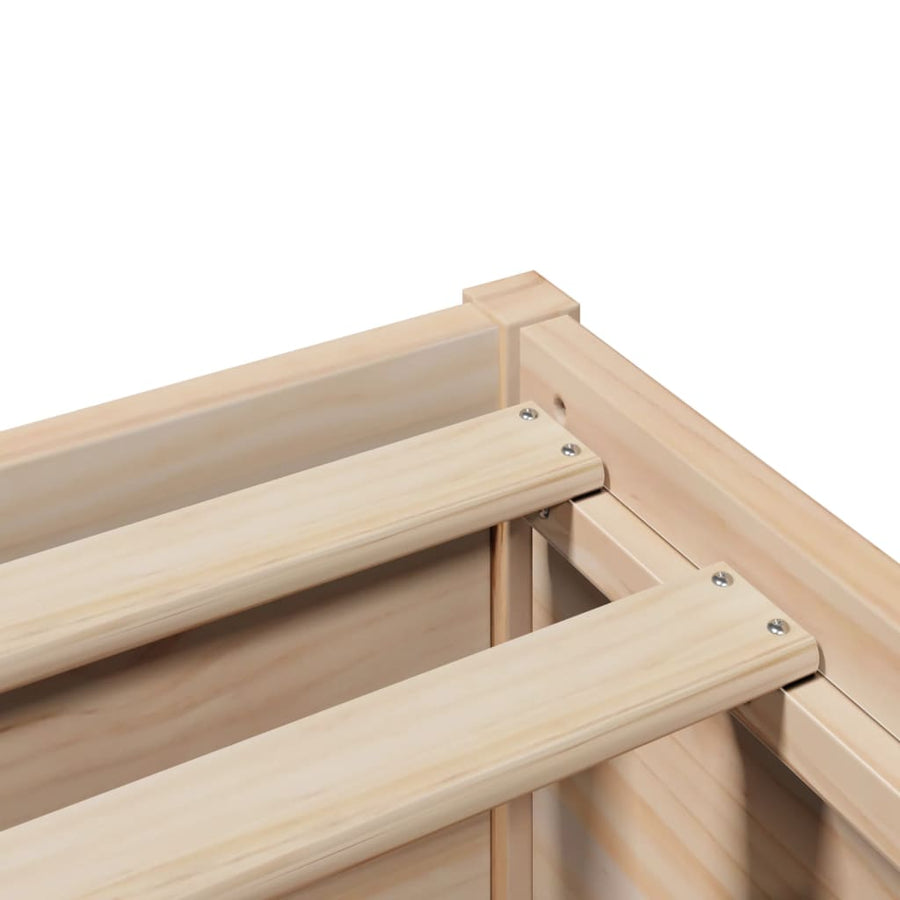 Bedframe met hoofdbord massief grenenhout 90x190 cm