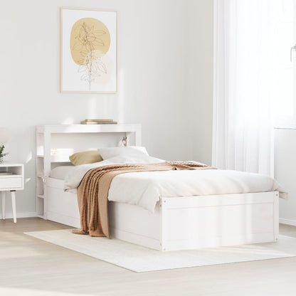 Bedframe Met Hoofdbord Massief Grenenhout 90 x 190 cm Wit