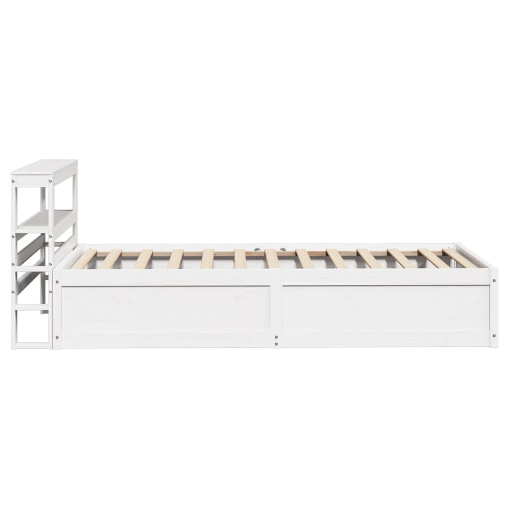 Bedframe Met Hoofdbord Massief Grenenhout 90 x 190 cm Wit