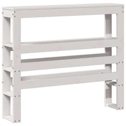 Bedframe met hoofdbord massief grenenhout wit 75x190 cm