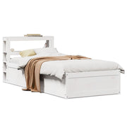 Bedframe massief grenenhout wit 75x190 cm