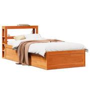 Bedframe massief grenenhout wasbruin 75x190 cm