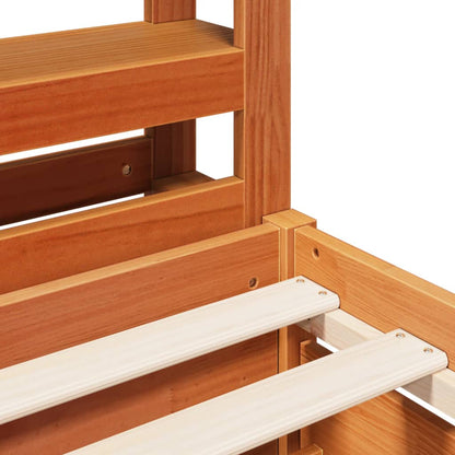Bedframe zonder matras massief grenenhout wasbruin 180x200 cm