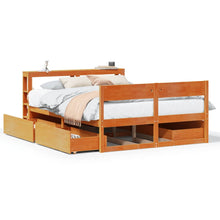 Bedframe zonder matras massief grenenhout wasbruin 160x200 cm