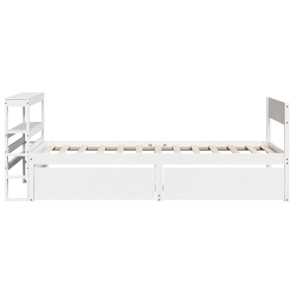Bedframe Zonder Matras Massief Grenenhout 90 x 200 cm Wit